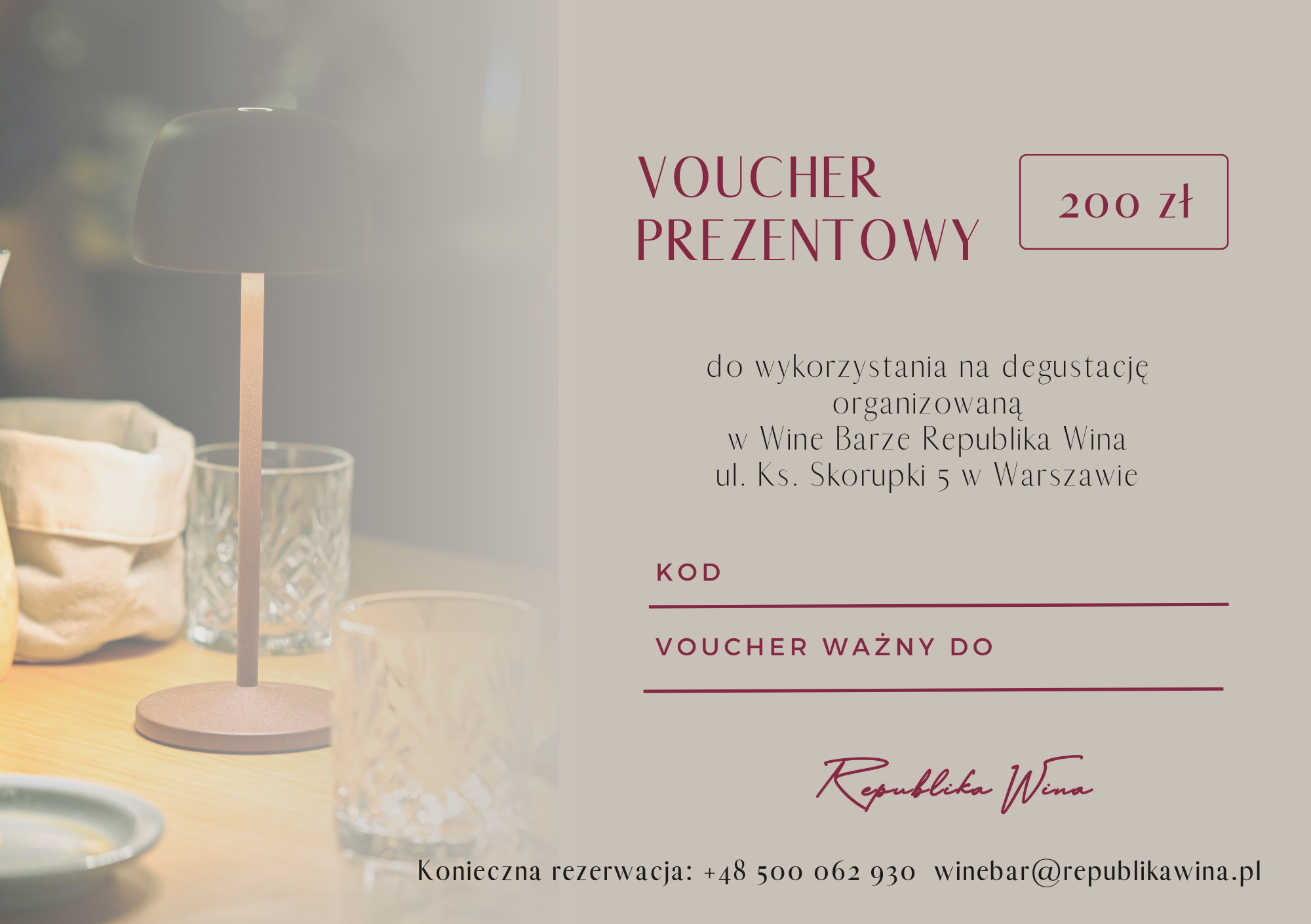 Voucher Prezentowy o wartości 200 zł