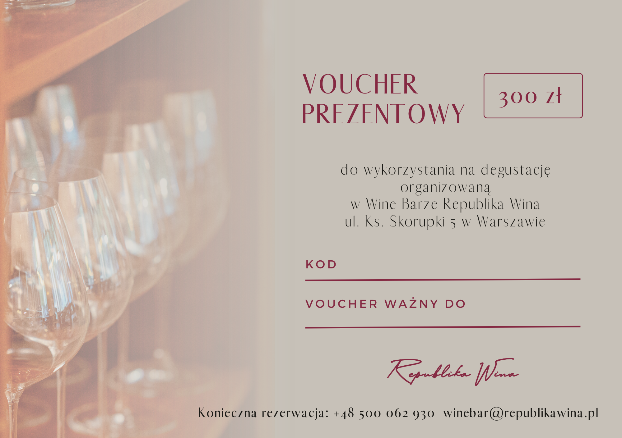 Voucher Prezentowy o wartości 300 zł