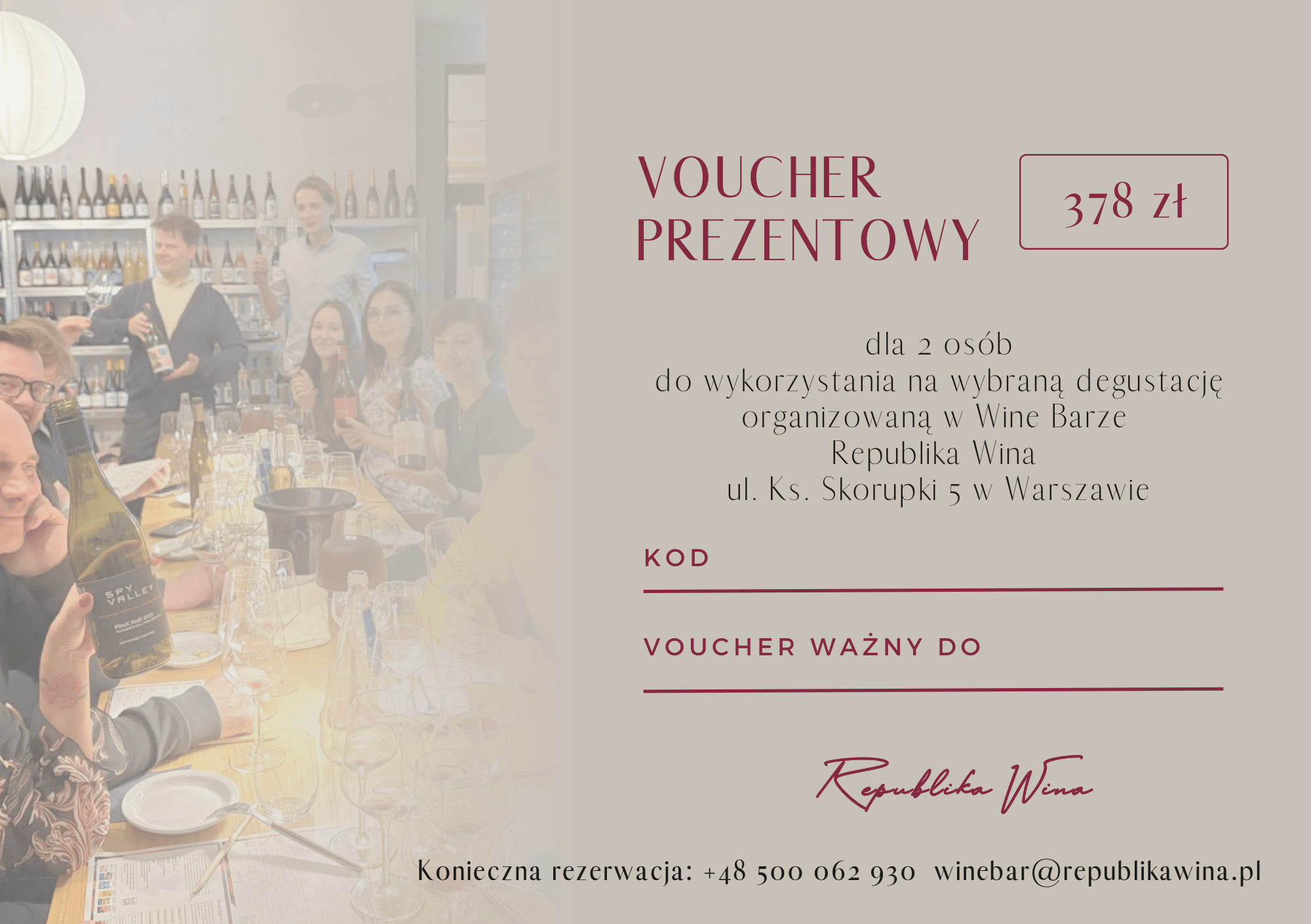 Voucher Prezentowy o wartości 378 zł