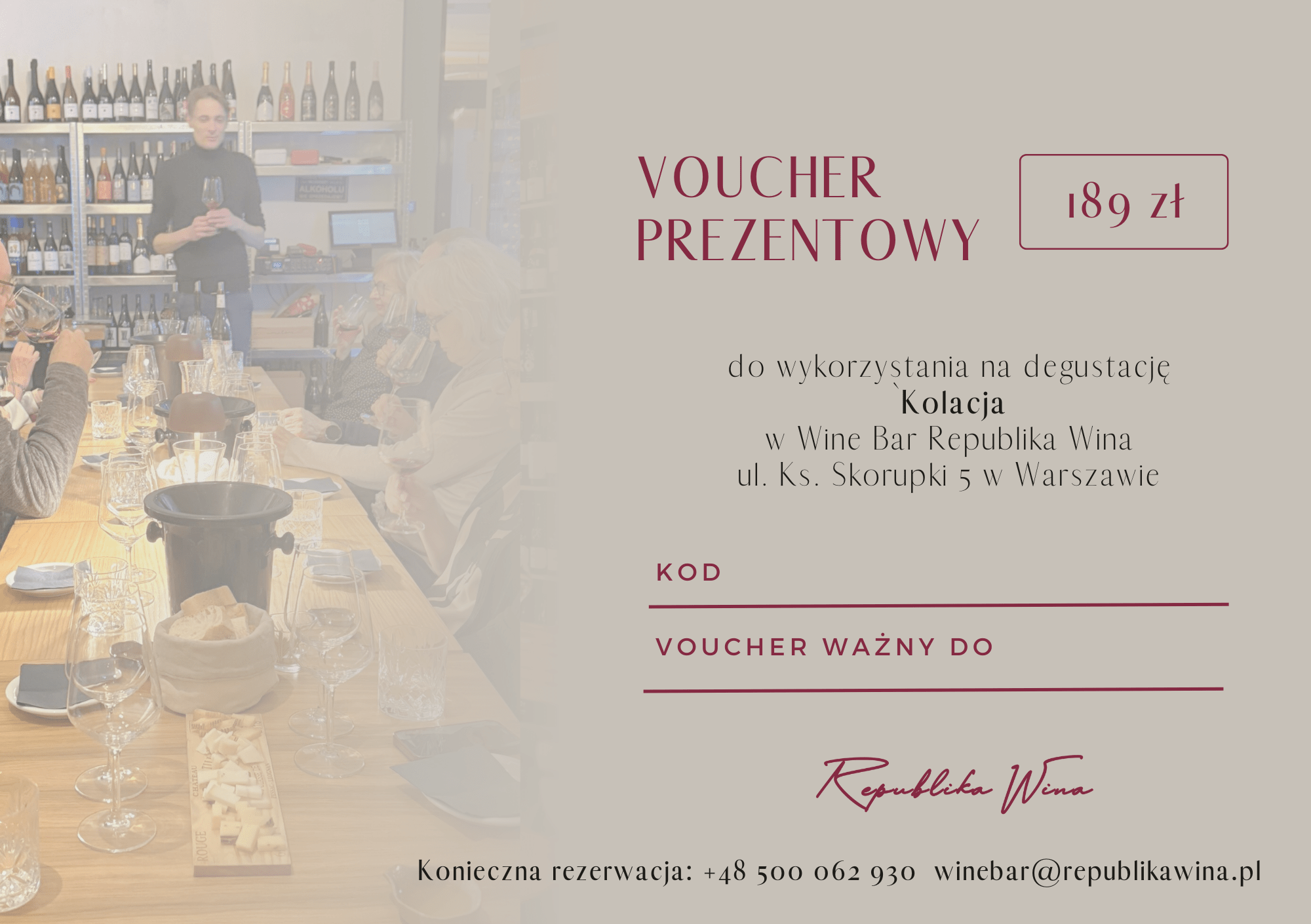 Voucher – Kolacja Degustacyjna